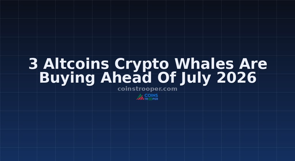 3 Altcoins Crypto Whales Are Buying Ahead Of July 2026