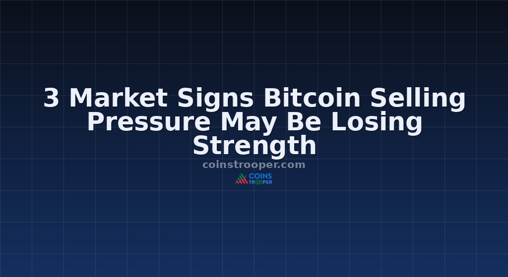 3 Market Signs Bitcoin Selling Pressure May Be Losing Strength