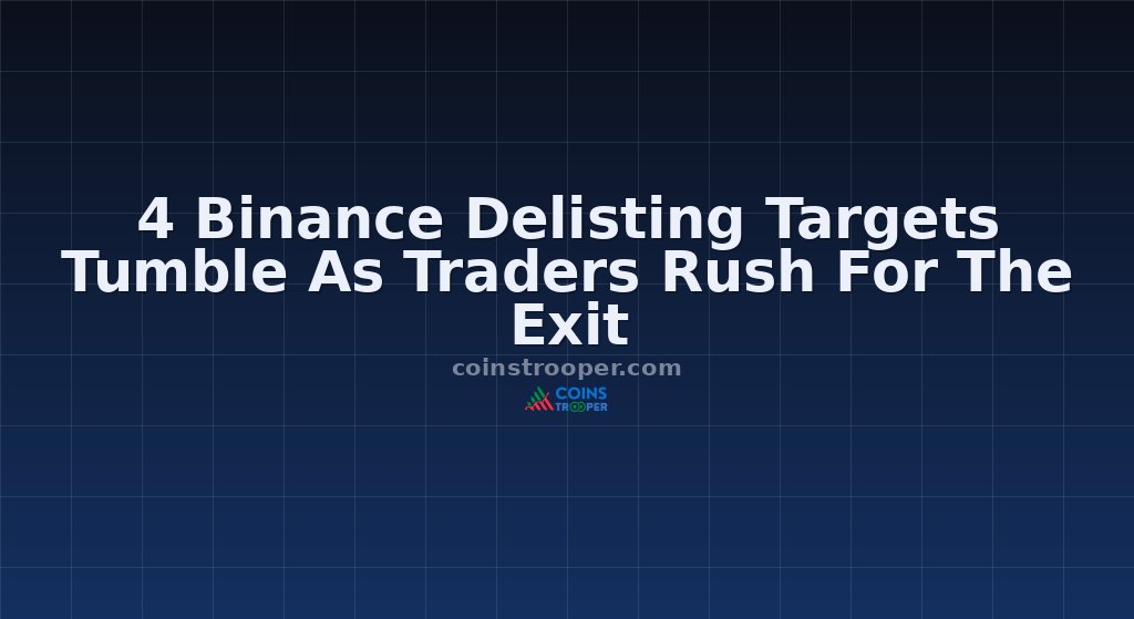 4 Binance Delisting Targets Tumble As Traders Rush For The Exit