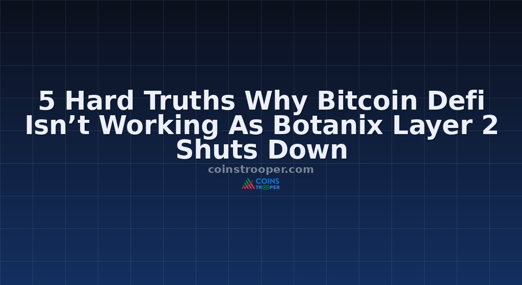 5 Hard Truths Why Bitcoin Defi Isn’t Working As Botanix Layer 2 Shuts Down