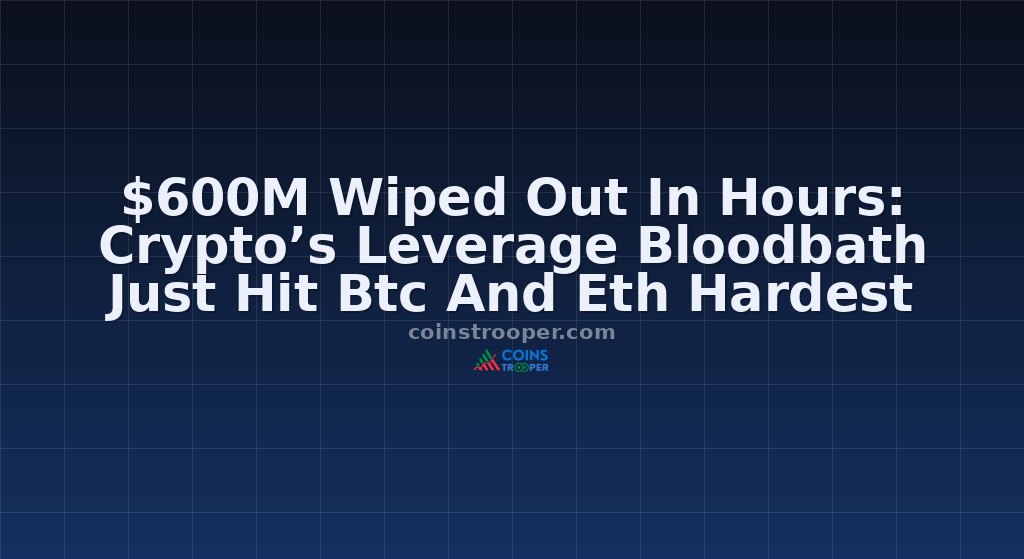 $600M Wiped Out In Hours: Crypto’s Leverage Bloodbath Just Hit Btc And Eth Hardest