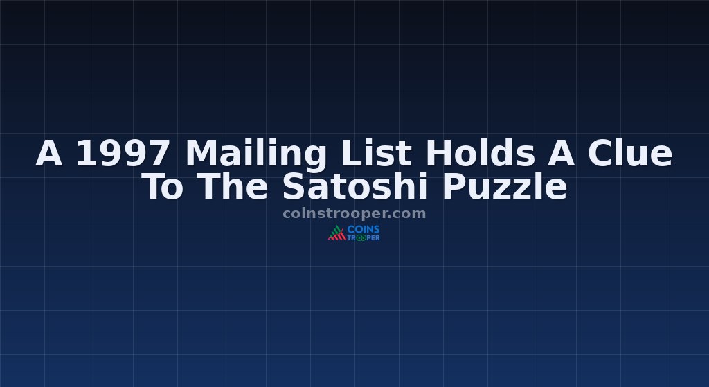 A 1997 Mailing List Holds A Clue To The Satoshi Puzzle