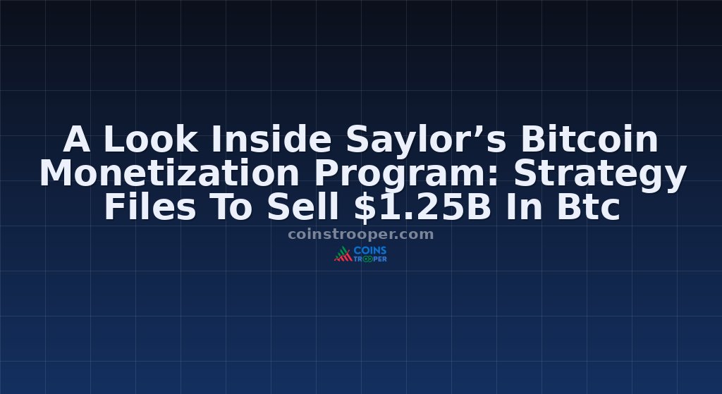 A Look Inside Saylor’s Bitcoin Monetization Program: Strategy Files To Sell $1.25B In Btc