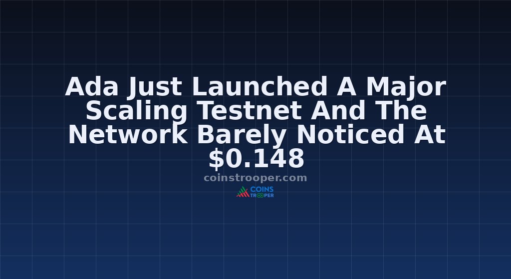 Ada Just Launched A Major Scaling Testnet And The Network Barely Noticed At $0.148