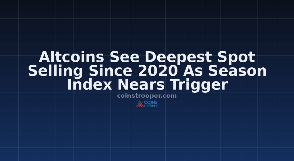 Altcoins See Deepest Spot Selling Since 2020 As Season Index Nears Trigger