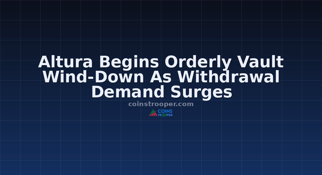 Altura Begins Orderly Vault Wind-Down As Withdrawal Demand Surges