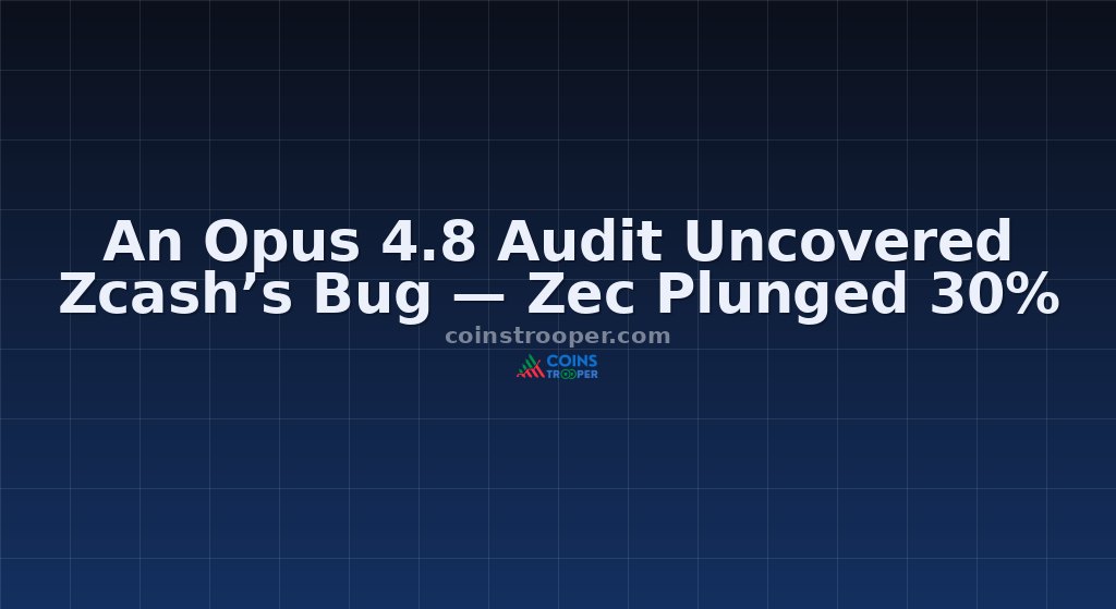 An Opus 4.8 Audit Uncovered Zcash’s Bug — Zec Plunged 30%