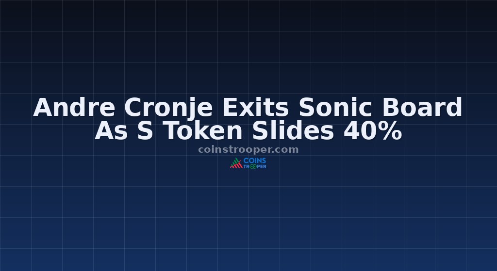 Andre Cronje Exits Sonic Board As S Token Slides 40%