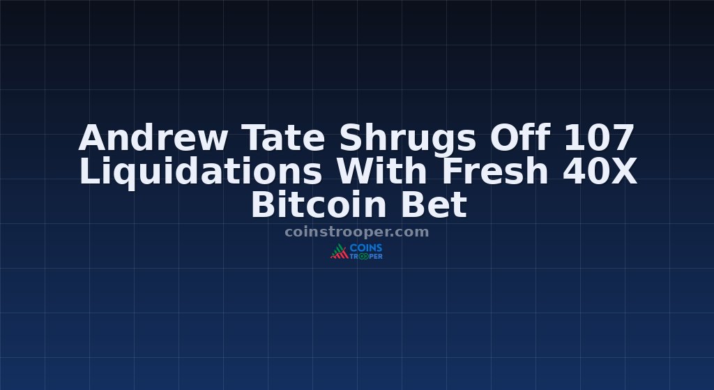 Andrew Tate Shrugs Off 107 Liquidations With Fresh 40X Bitcoin Bet