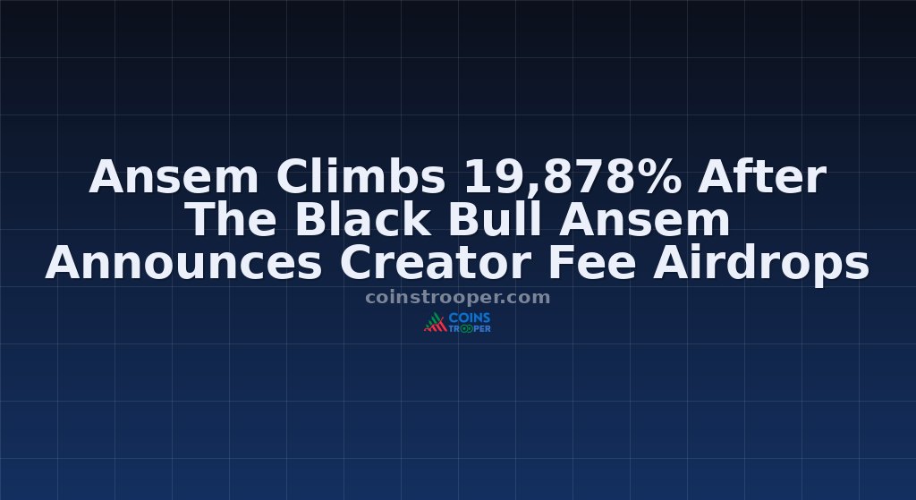 Ansem Climbs 19,878% After The Black Bull Ansem Announces Creator Fee Airdrops