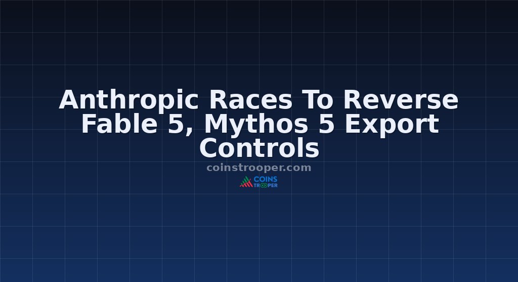 Anthropic Races To Reverse Fable 5, Mythos 5 Export Controls