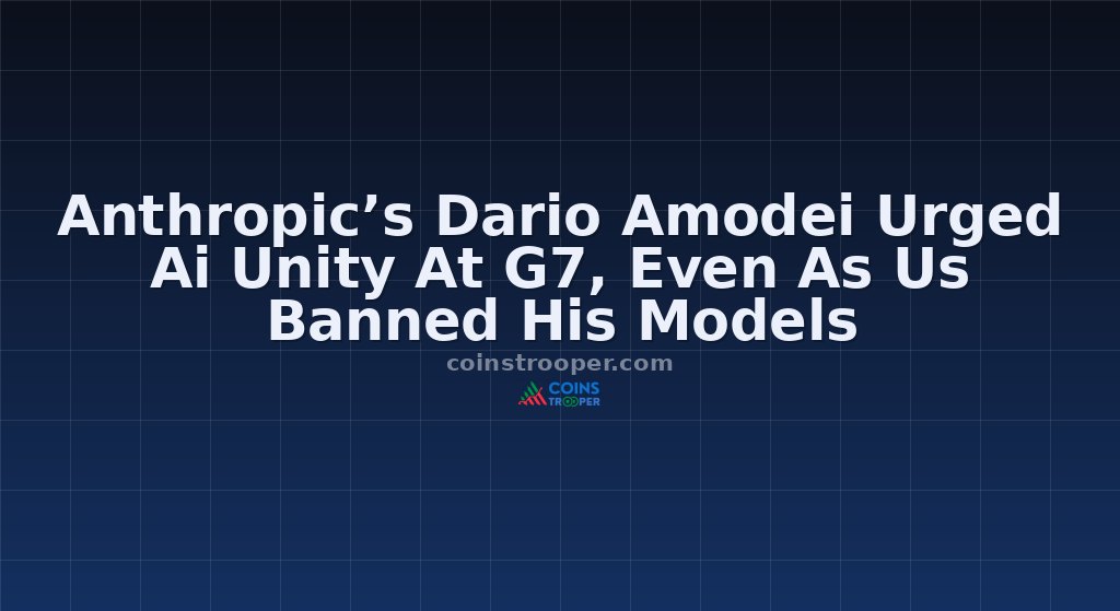 Anthropic’s Dario Amodei Urged Ai Unity At G7, Even As Us Banned His Models