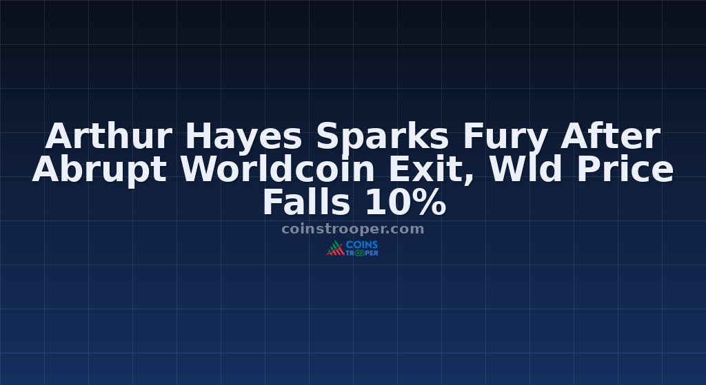 Arthur Hayes Sparks Fury After Abrupt Worldcoin Exit, Wld Price Falls 10%