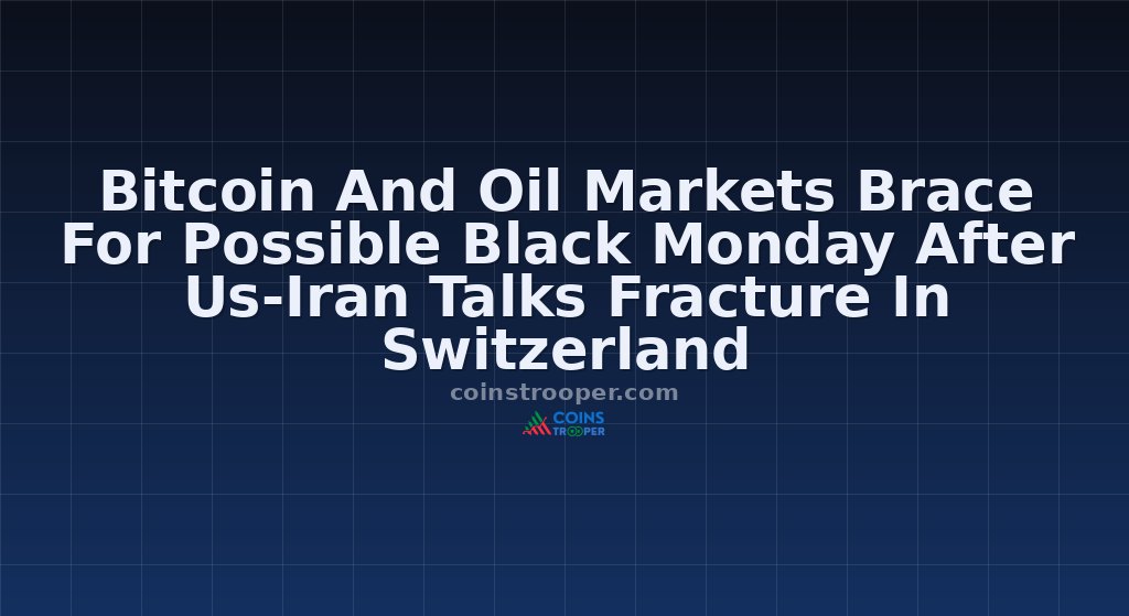 Bitcoin And Oil Markets Brace For Possible Black Monday After Us-Iran Talks Fracture In Switzerland