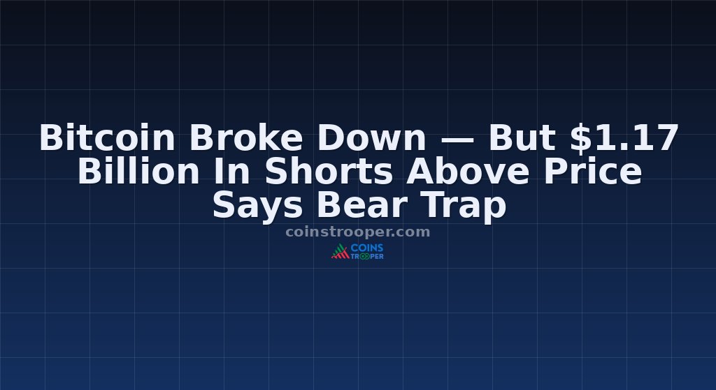 Bitcoin Broke Down — But $1.17 Billion In Shorts Above Price Says Bear Trap