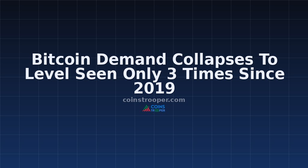 Bitcoin Demand Collapses To Level Seen Only 3 Times Since 2019
