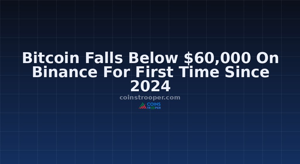 Bitcoin Falls Below $60,000 On Binance For First Time Since 2024