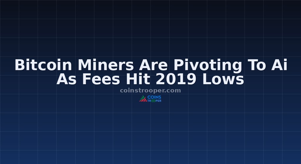 Bitcoin Miners Are Pivoting To Ai As Fees Hit 2019 Lows