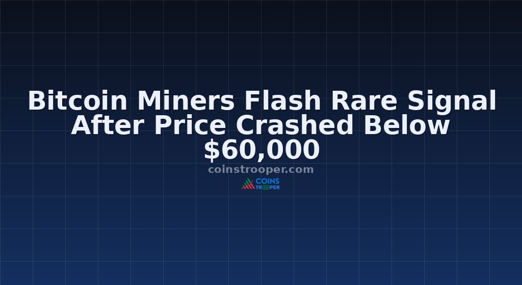 Bitcoin Miners Flash Rare Signal After Price Crashed Below $60,000