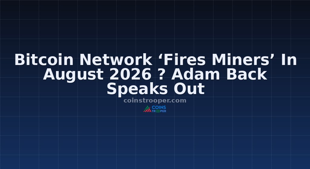 Bitcoin Network ‘Fires Miners’ In August 2026 ? Adam Back Speaks Out