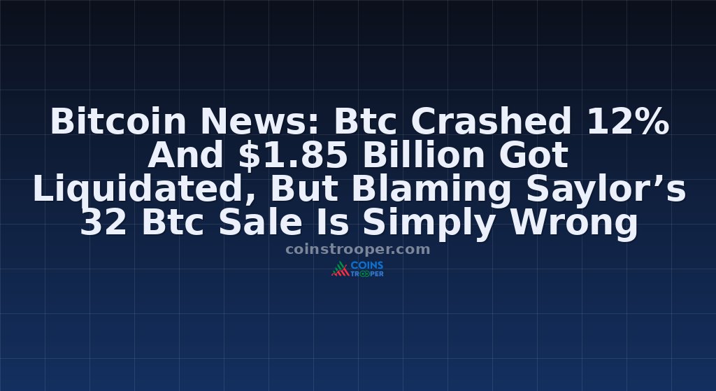Bitcoin News: Btc Crashed 12% And $1.85 Billion Got Liquidated, But Blaming Saylor’s 32 Btc Sale Is Simply Wrong