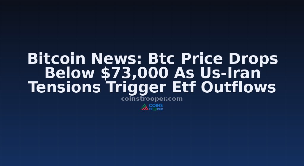 Bitcoin News: Btc Price Drops Below $73,000 As Us-Iran Tensions Trigger Etf Outflows