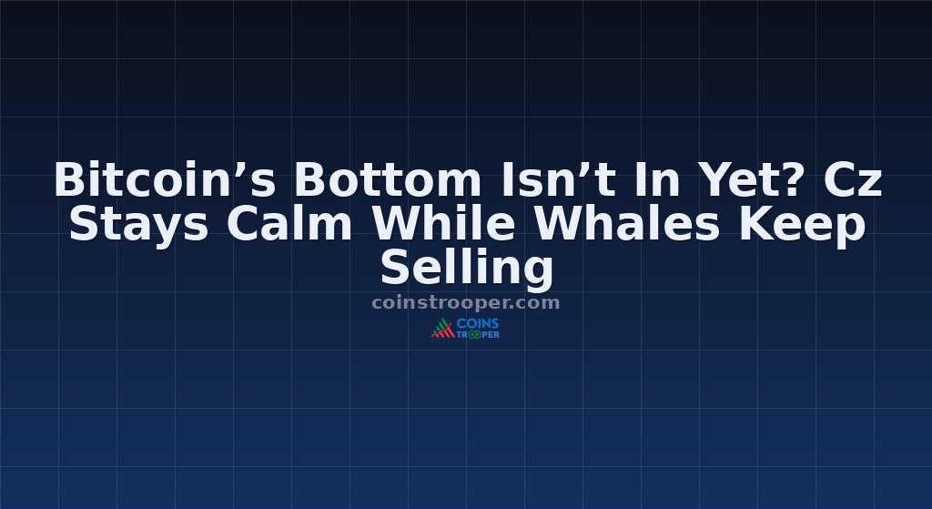 Bitcoin’s Bottom Isn’t In Yet? Cz Stays Calm While Whales Keep Selling