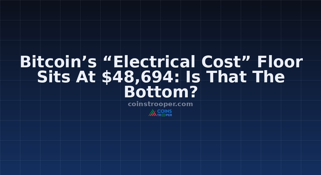 Bitcoin’s “Electrical Cost” Floor Sits At $48,694: Is That The Bottom?