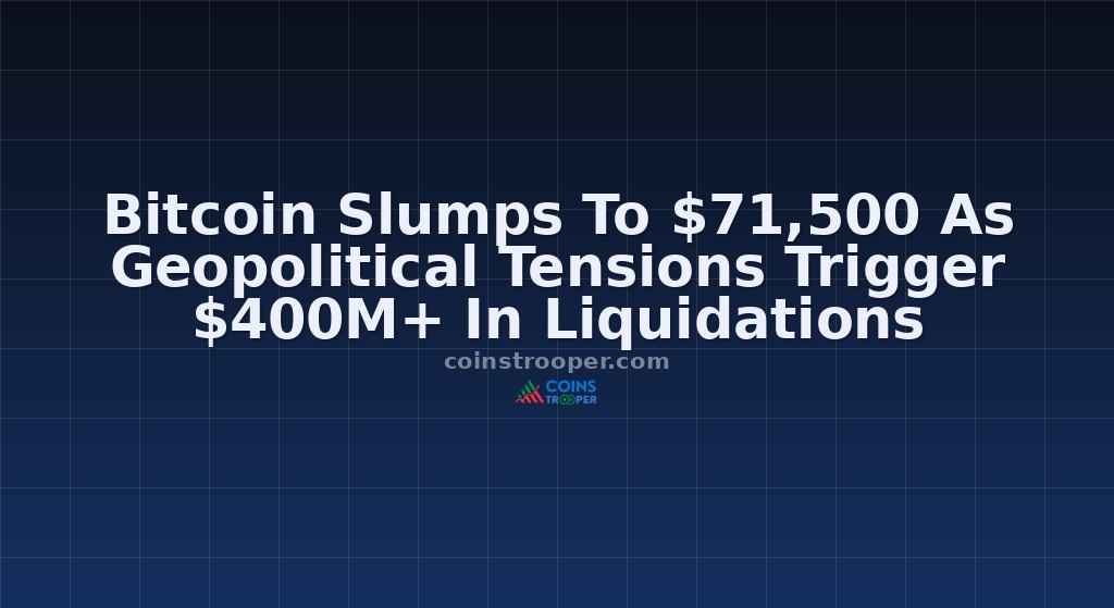 Bitcoin Slumps To $71,500 As Geopolitical Tensions Trigger $400M+ In Liquidations