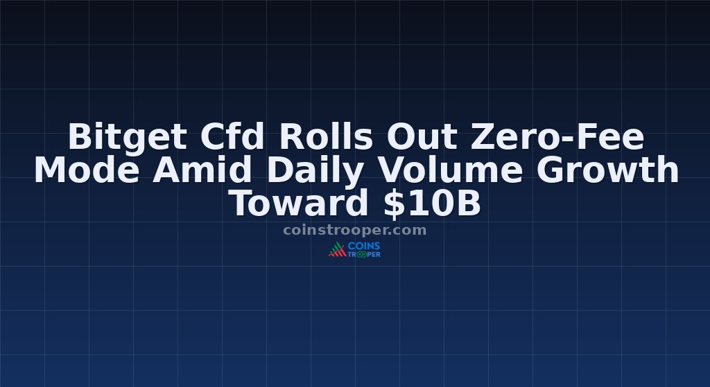 Bitget Cfd Rolls Out Zero-Fee Mode Amid Daily Volume Growth Toward $10B