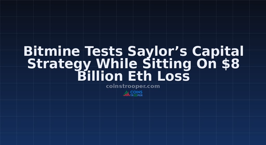 Bitmine Tests Saylor’s Capital Strategy While Sitting On $8 Billion Eth Loss