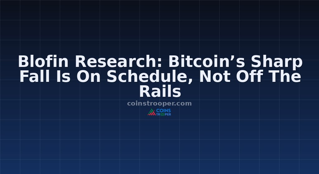 Blofin Research: Bitcoin’s Sharp Fall Is On Schedule, Not Off The Rails