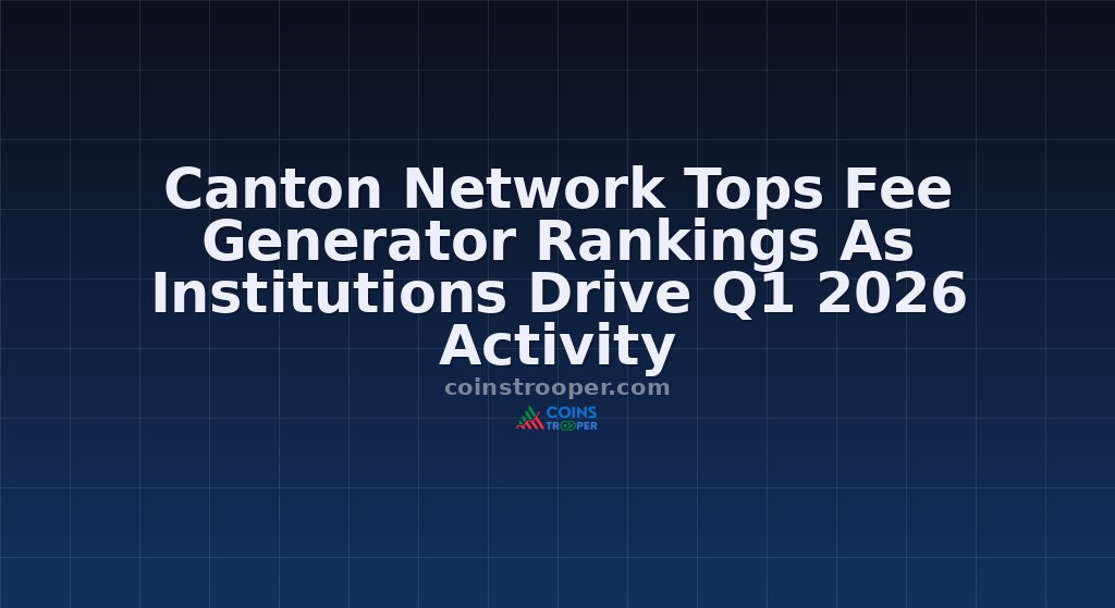 Canton Network Tops Fee Generator Rankings As Institutions Drive Q1 2026 Activity