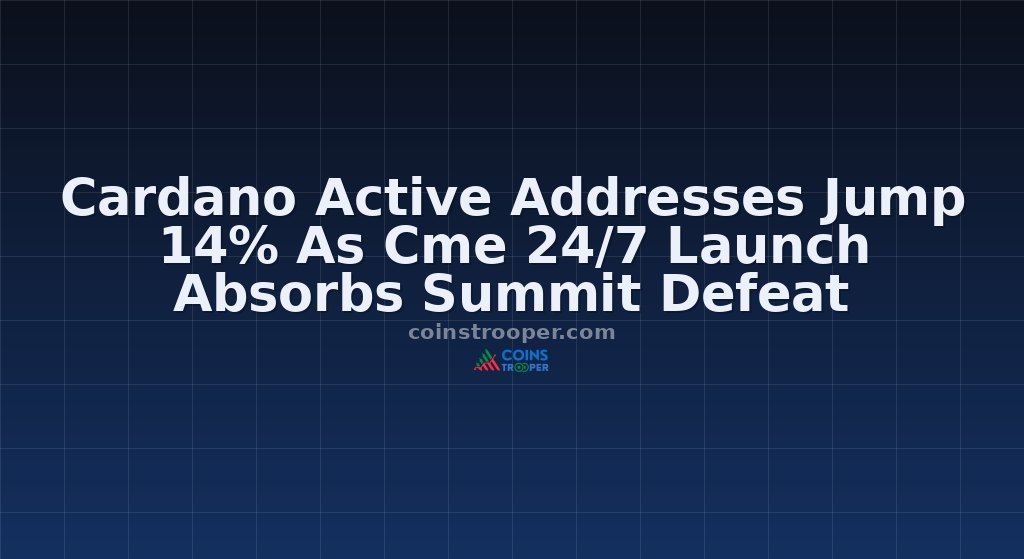 Cardano Active Addresses Jump 14% As Cme 24/7 Launch Absorbs Summit Defeat