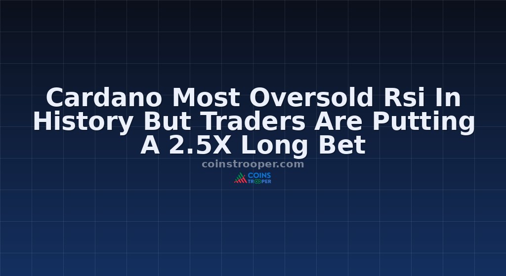 Cardano Most Oversold Rsi In History But Traders Are Putting A 2.5X Long Bet
