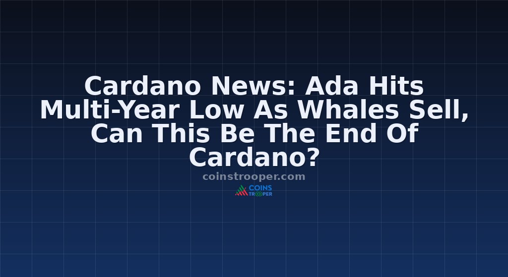 Cardano News: Ada Hits Multi-Year Low As Whales Sell, Can This Be The End Of Cardano?