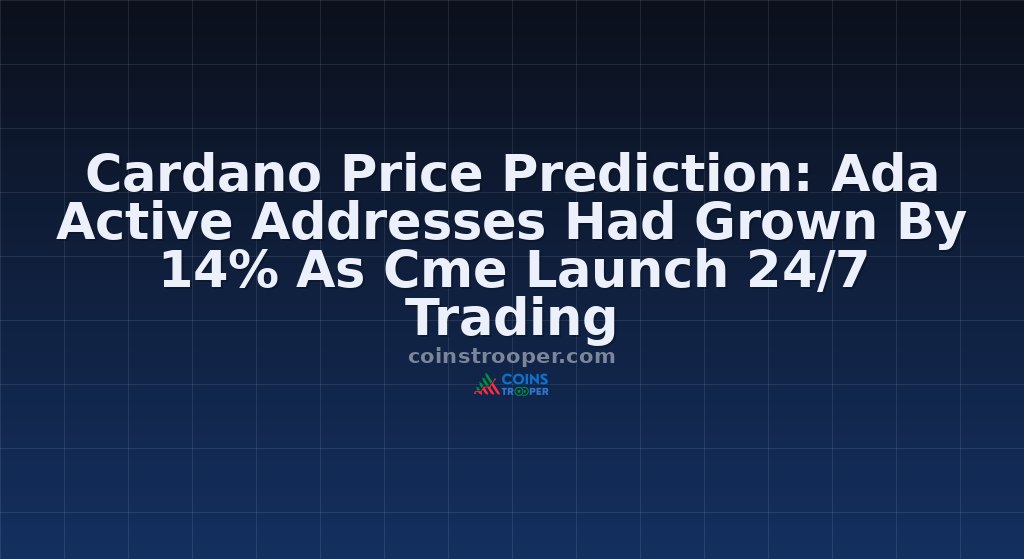 Cardano Price Prediction: Ada Active Addresses Had Grown By 14% As Cme Launch 24/7 Trading