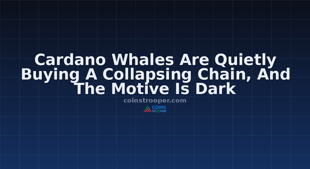Cardano Whales Are Quietly Buying A Collapsing Chain, And The Motive Is Dark