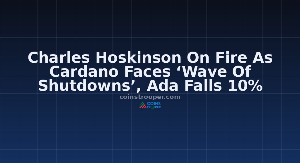 Charles Hoskinson On Fire As Cardano Faces ‘Wave Of Shutdowns’, Ada Falls 10%