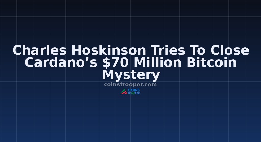 Charles Hoskinson Tries To Close Cardano’s $70 Million Bitcoin Mystery