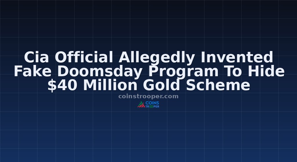 Cia Official Allegedly Invented Fake Doomsday Program To Hide $40 Million Gold Scheme