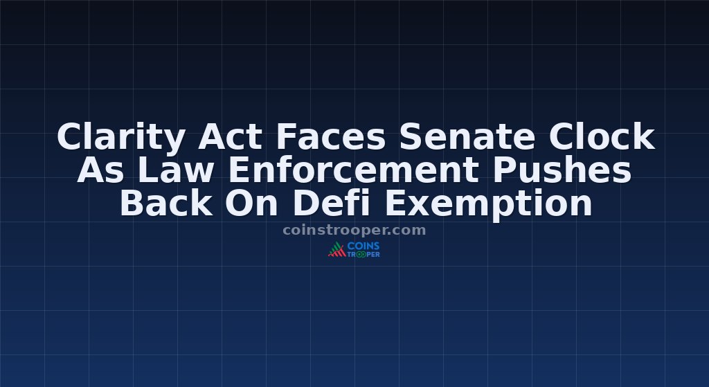 Clarity Act Faces Senate Clock As Law Enforcement Pushes Back On Defi Exemption