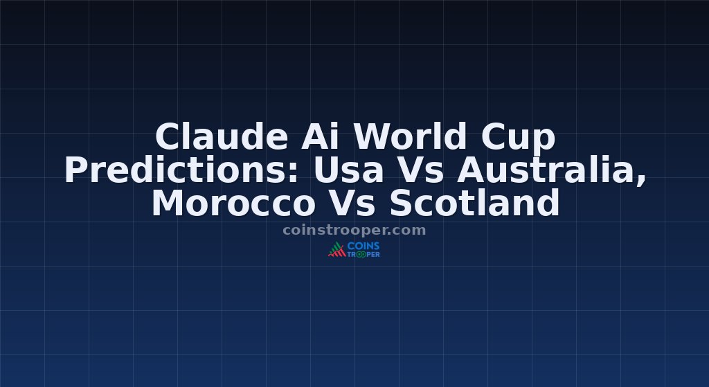 Claude Ai World Cup Predictions: Usa Vs Australia, Morocco Vs Scotland