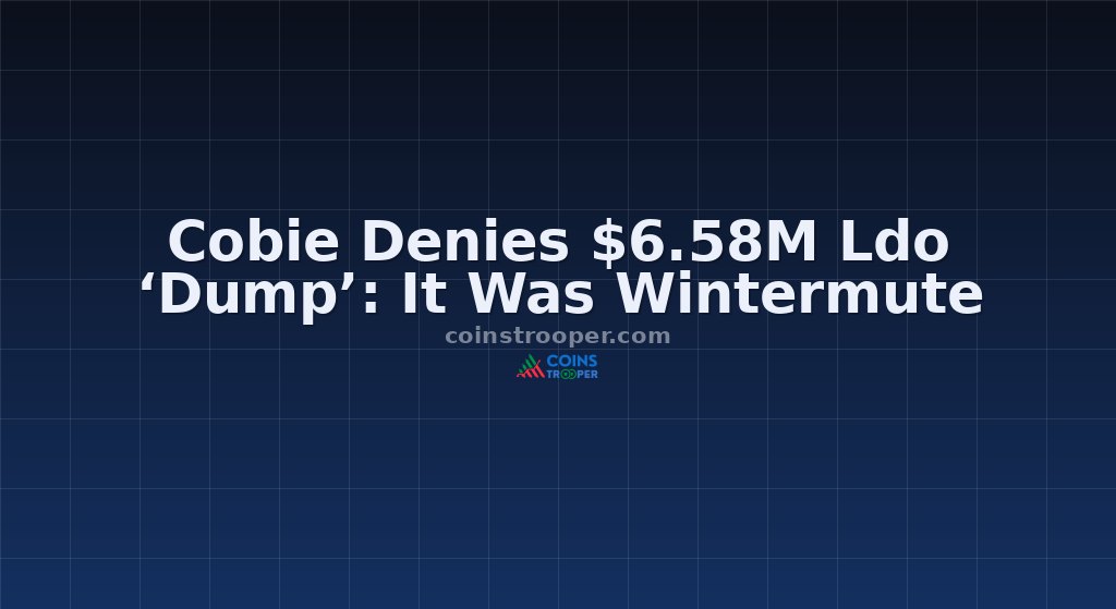 Cobie Denies $6.58M Ldo ‘Dump’: It Was Wintermute