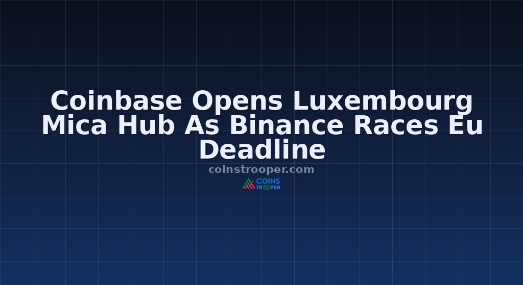 Coinbase Opens Luxembourg Mica Hub As Binance Races Eu Deadline