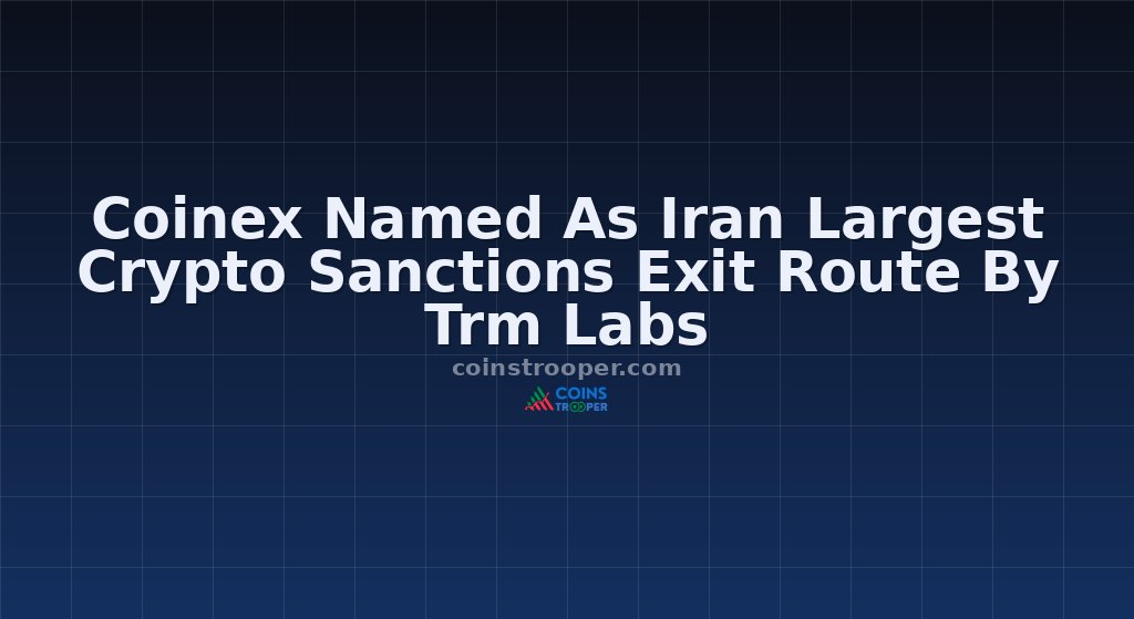 Coinex Named As Iran Largest Crypto Sanctions Exit Route By Trm Labs
