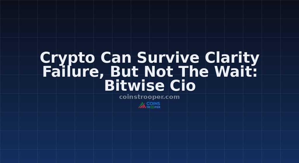 Crypto Can Survive Clarity Failure, But Not The Wait: Bitwise Cio