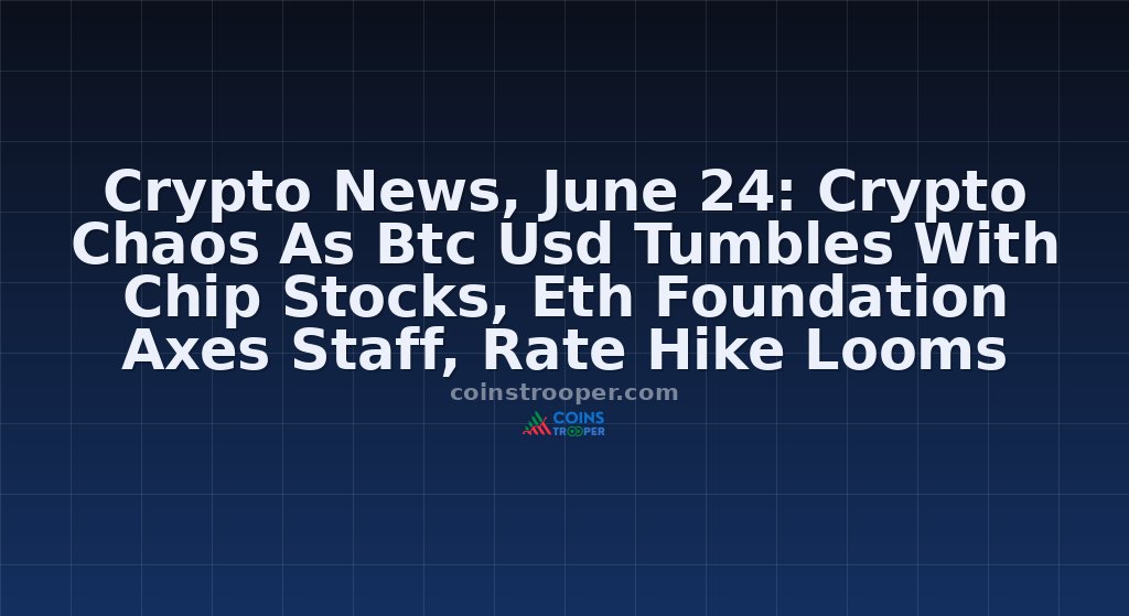Crypto News, June 24: Crypto Chaos As Btc Usd Tumbles With Chip Stocks, Eth Foundation Axes Staff, Rate Hike Looms