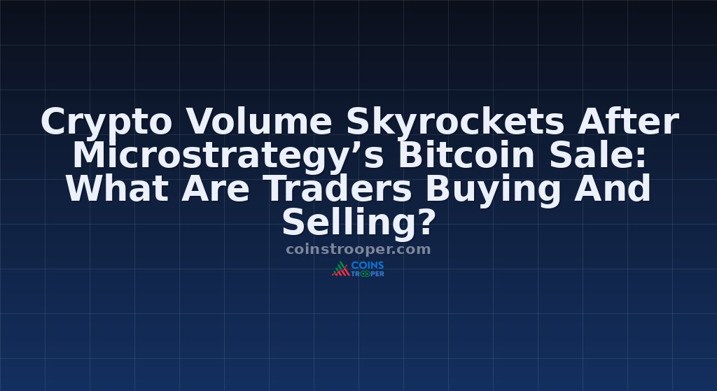 Crypto Volume Skyrockets After Microstrategy’s Bitcoin Sale: What Are Traders Buying And Selling?