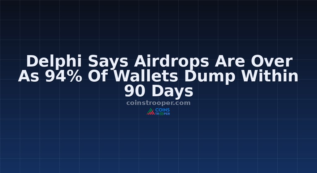 Delphi Says Airdrops Are Over As 94% Of Wallets Dump Within 90 Days